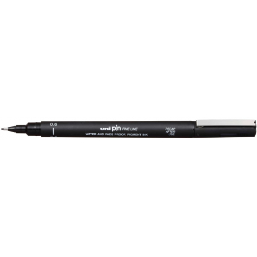 Uni Pin fineliner, ronde punt, 0,6 mm, zwart