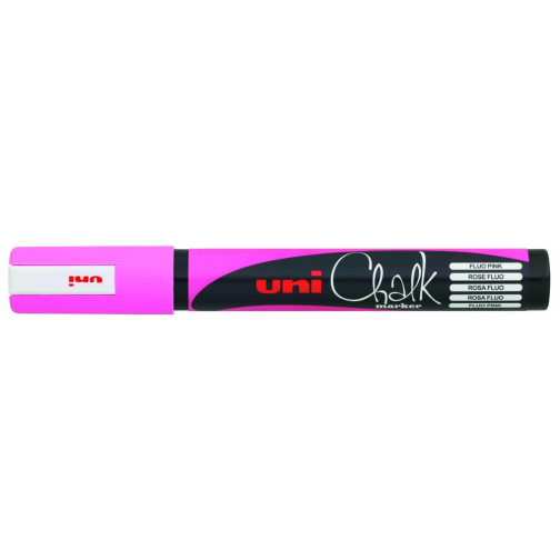 Uni-ball Krijtmarker fluo roze, ronde punt van 1,8 - 2,5 mm