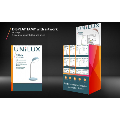 Unilux bureaulamp Tamy, LED, display van 48 stuks