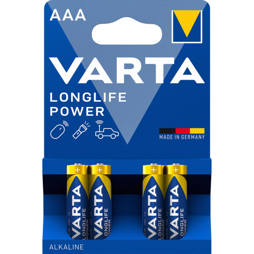 Varta batterij Longlife Power AAA, blister van 4 stuks