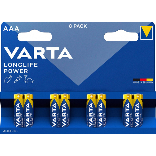 Varta batterij Longlife Power AAA, blister van 8 stuks