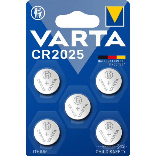 Varta knoopcel Lithium CR2025, blister van 5 stuks