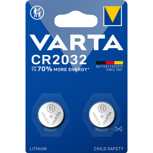 Varta knoopcel Lithium CR2032, blister van 2 stuks