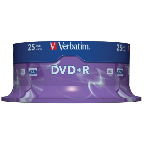 Verbatim DVD recordable DVD+R, spindel van 25 stuks