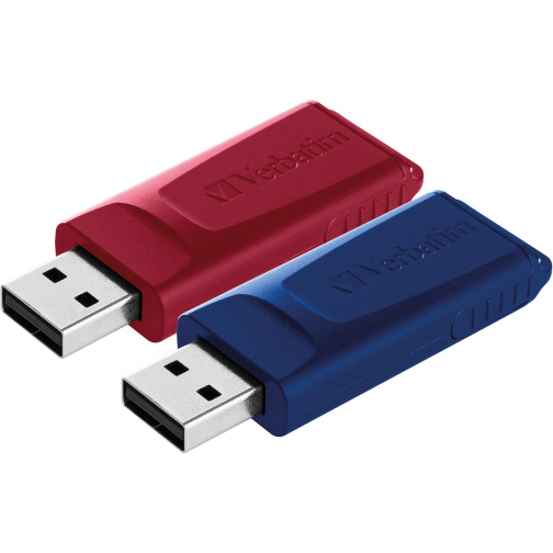 Verbatim USB 2.0 Slider USB stick, 32 GB, pak van 2 stuks